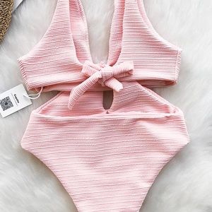 Peach Textured Monokini